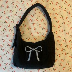 BAGGU UO Exclusive Embroidered Bow Mini Nylon Shoulder Bag